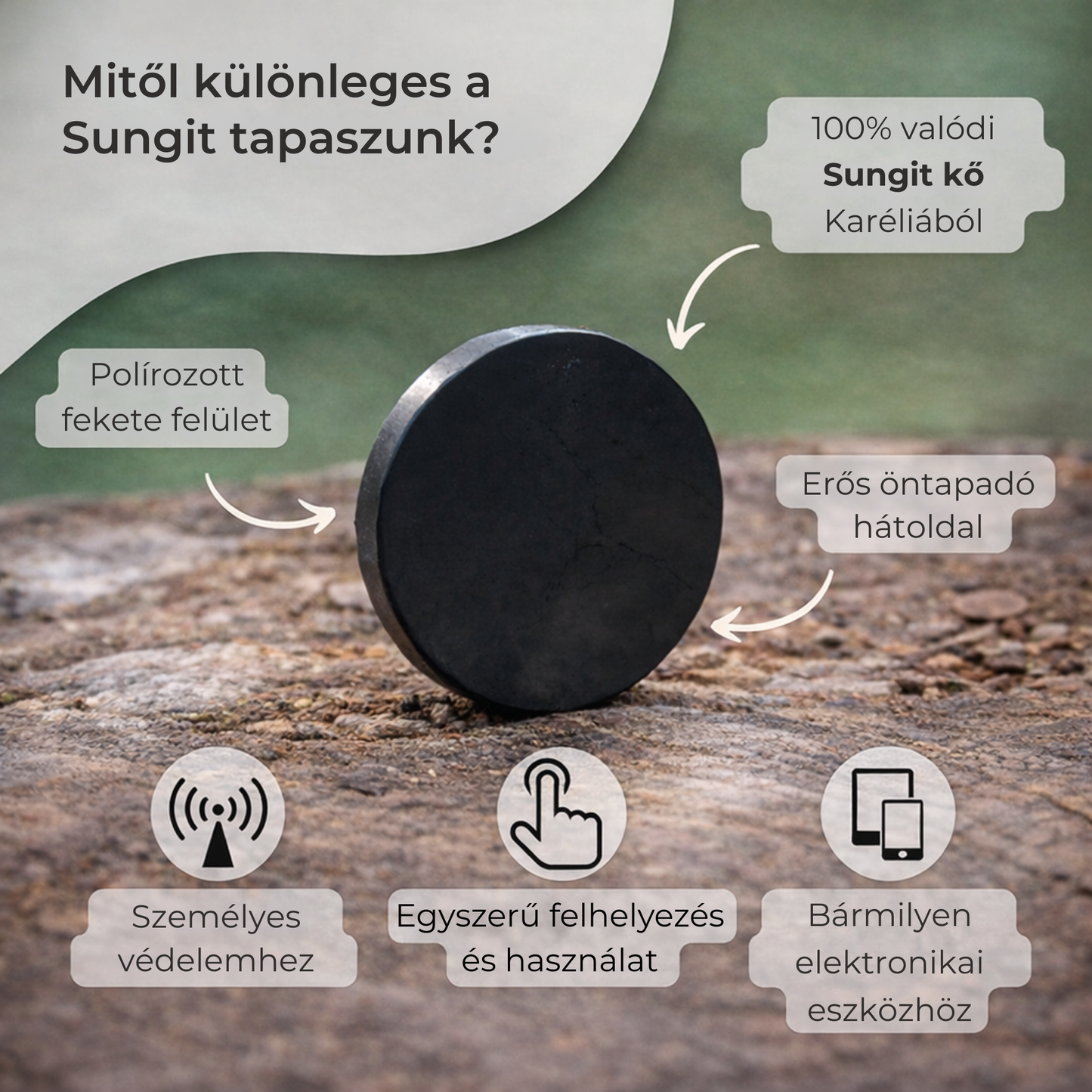 ZenAura – Energiapajzs Sungit Tapasz