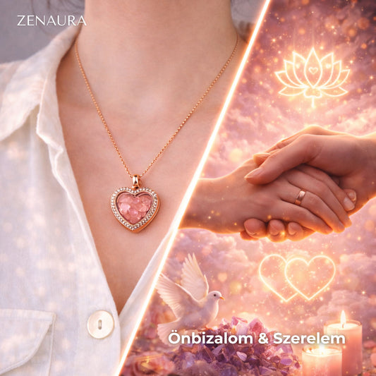 ZenAura - Cserélhető Ásvány Szív Nyaklánc
