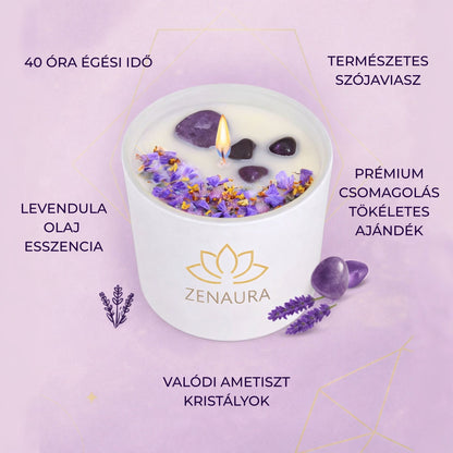 ZenAura - Ametiszt gyertya levendula illattal