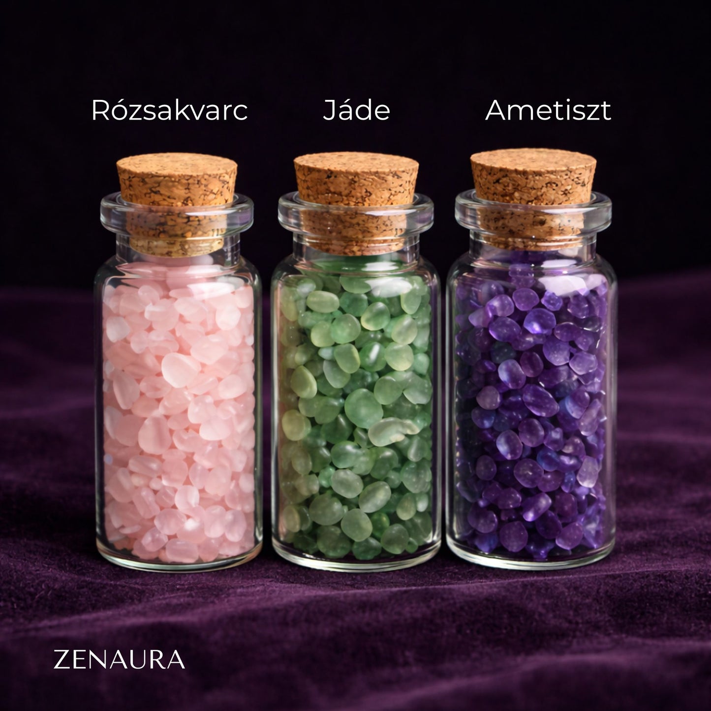 ZenAura - Cserélhető Ásvány Szív Nyaklánc